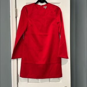 Elegant Red Long Sleeve Dress